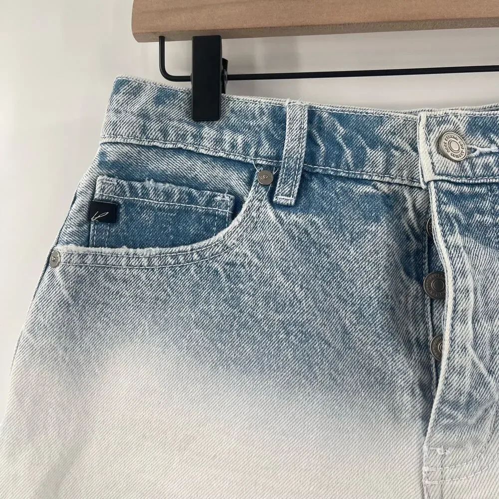 KANCAN Jean Shorts Size 26 Ombre Tie Dye 100% Cotton Never Fade Away Boyfriend